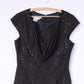 Maggy London Womens 10 M Midi Dress Elegant Black V Neck