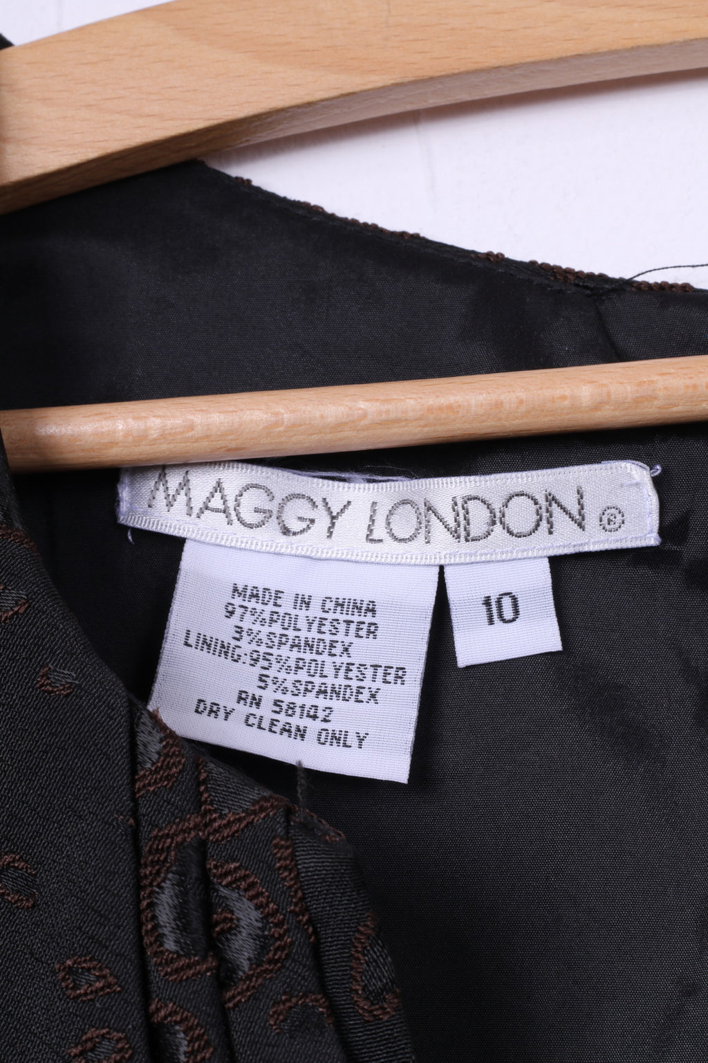 Maggy London Womens 10 M Midi Dress Elegant Black V Neck