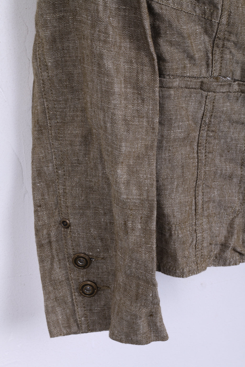 C&amp;A Femme 12 M Veste Lin Kaki Haut Clair Yessica Blazer Simple Boutonnage