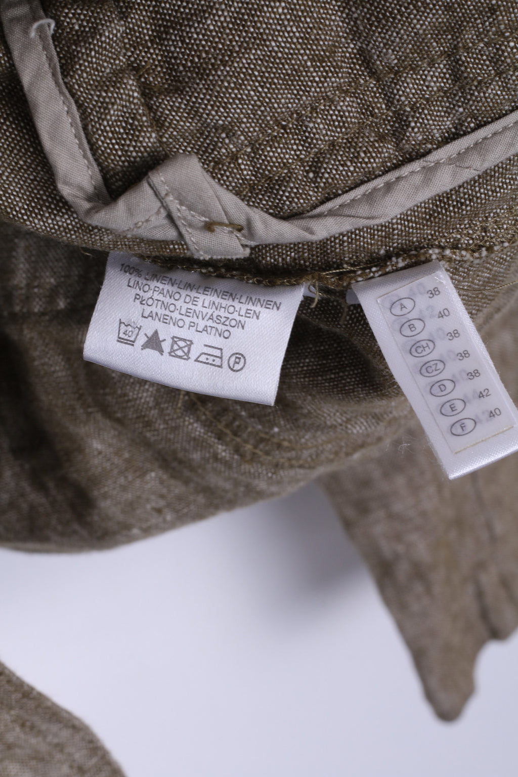 C&amp;A Femme 12 M Veste Lin Kaki Haut Clair Yessica Blazer Simple Boutonnage