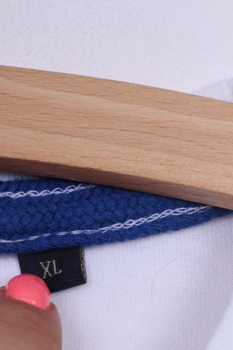 Cottonfield Casual Hommes XL T-Shirt Blanc Col Rond Board Club Coton Qualité Scandinave 