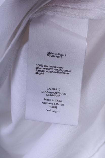 Cottonfield Casual Mens XL T-Shirt White Crew Neck Board Club Cotton Scandinavian Quality