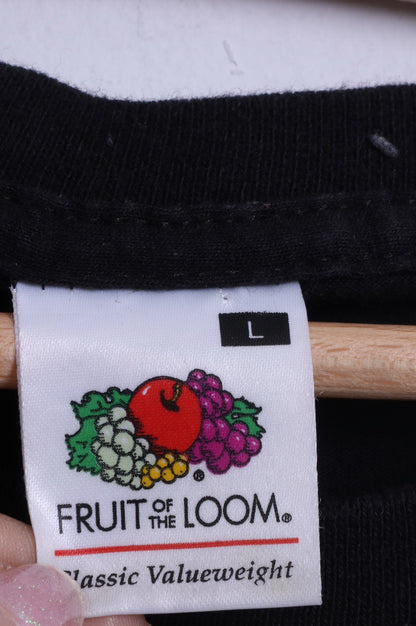 Fruit Of The Loom Mens L (M) T- Shirt Black Cotton Graphic True Love Tattoo