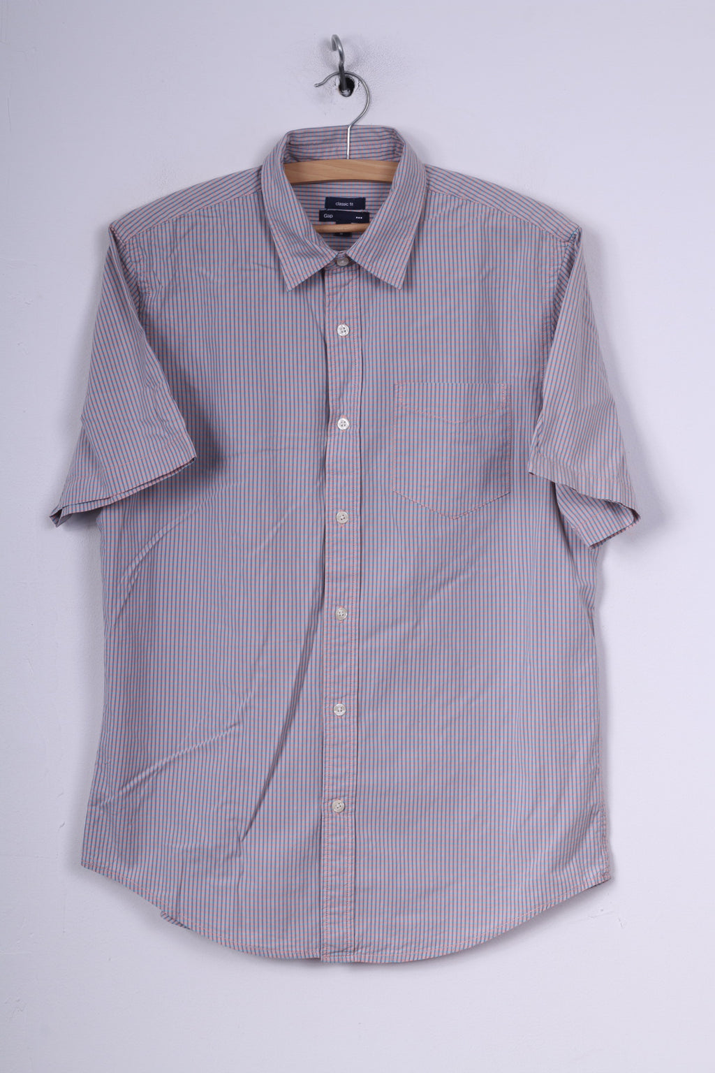 Gap Camicia casual da uomo M Manica corta Vestibilità classica Mini check Tibtan Rose Top estivo 