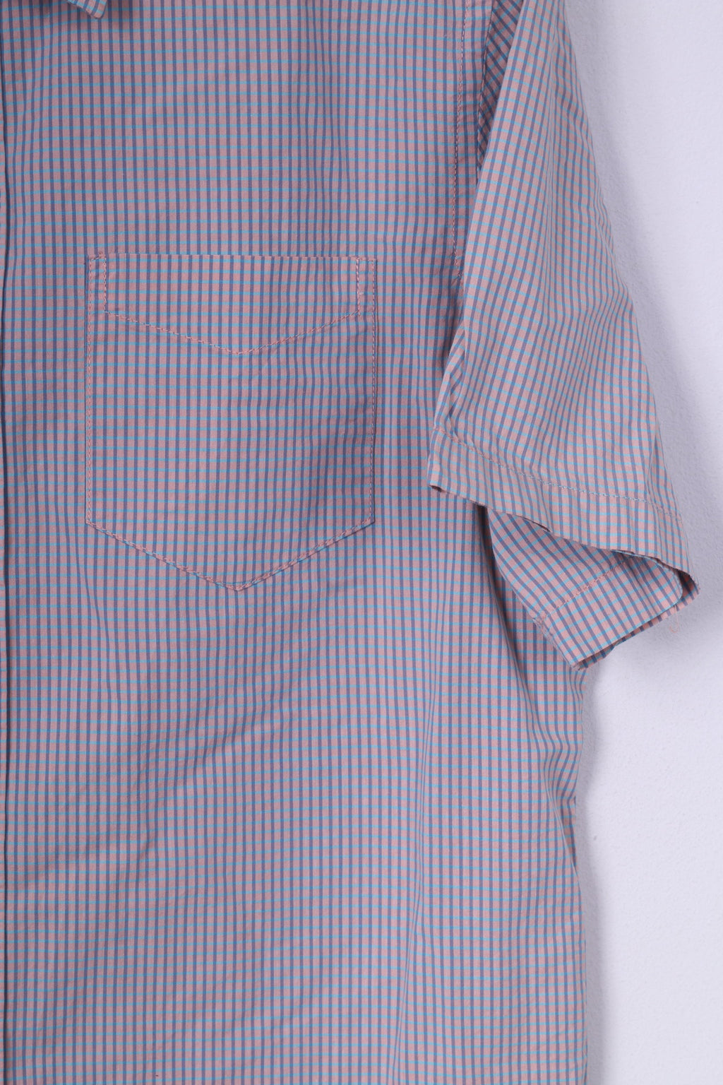 Gap Camicia casual da uomo M Manica corta Vestibilità classica Mini check Tibtan Rose Top estivo 
