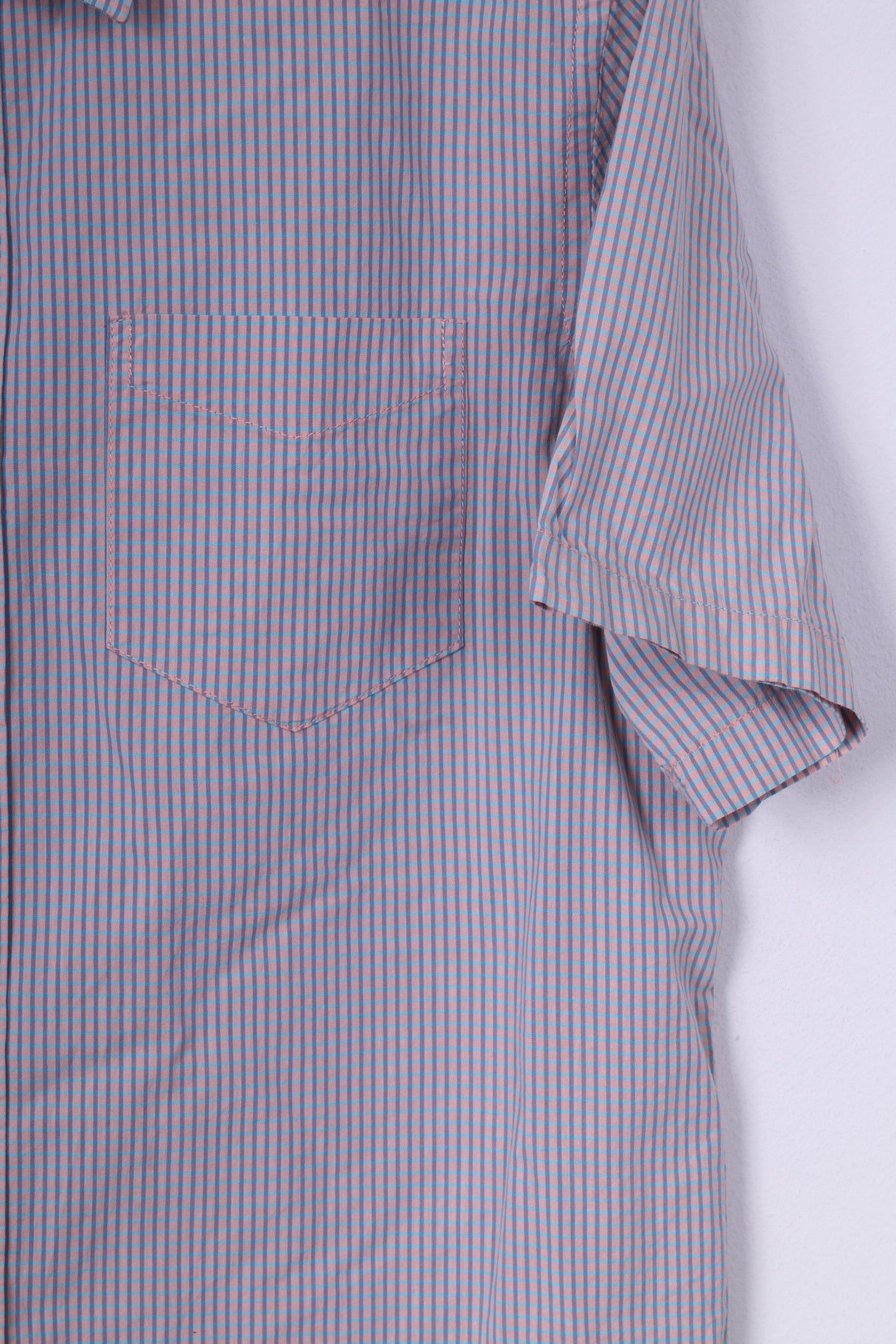 Gap Camicia casual da uomo M Manica corta Vestibilità classica Mini check Tibtan Rose Top estivo 