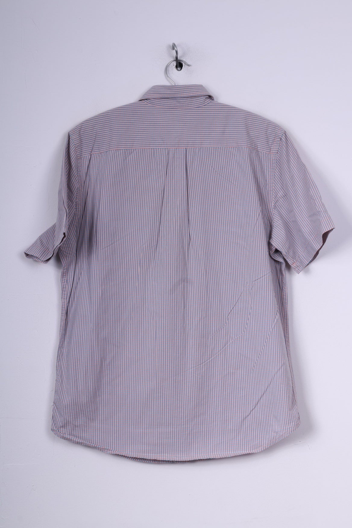 Gap Mens M Casual Shirt Short Sleeve Classic Fit Mini Check Tibtan Rose Summer Top