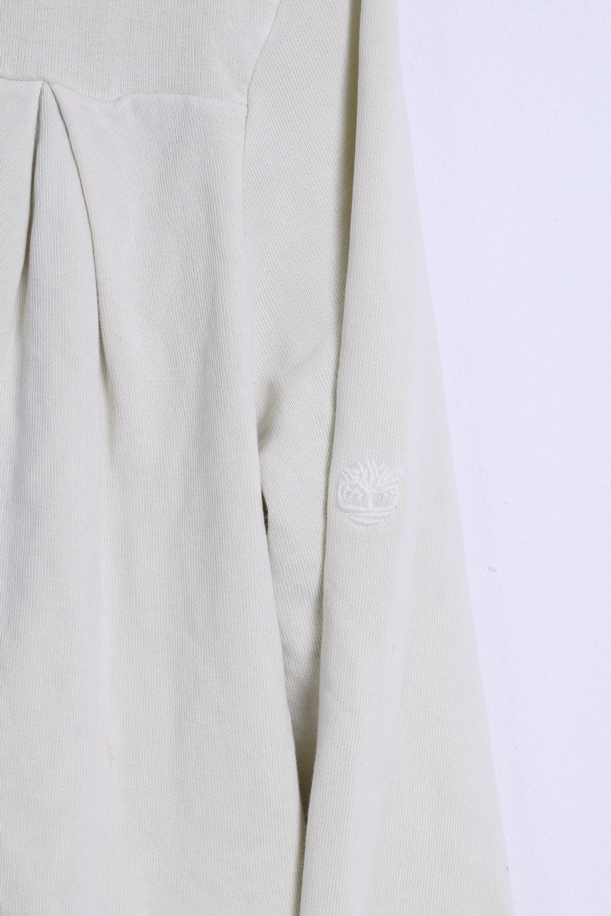 Timberland Womens S Sweatshirt Beige Buttoned Cotton Detailed Buttons Top