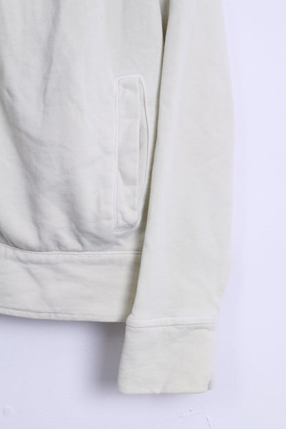 Timberland Womens S Sweatshirt Beige Buttoned Cotton Detailed Buttons Top