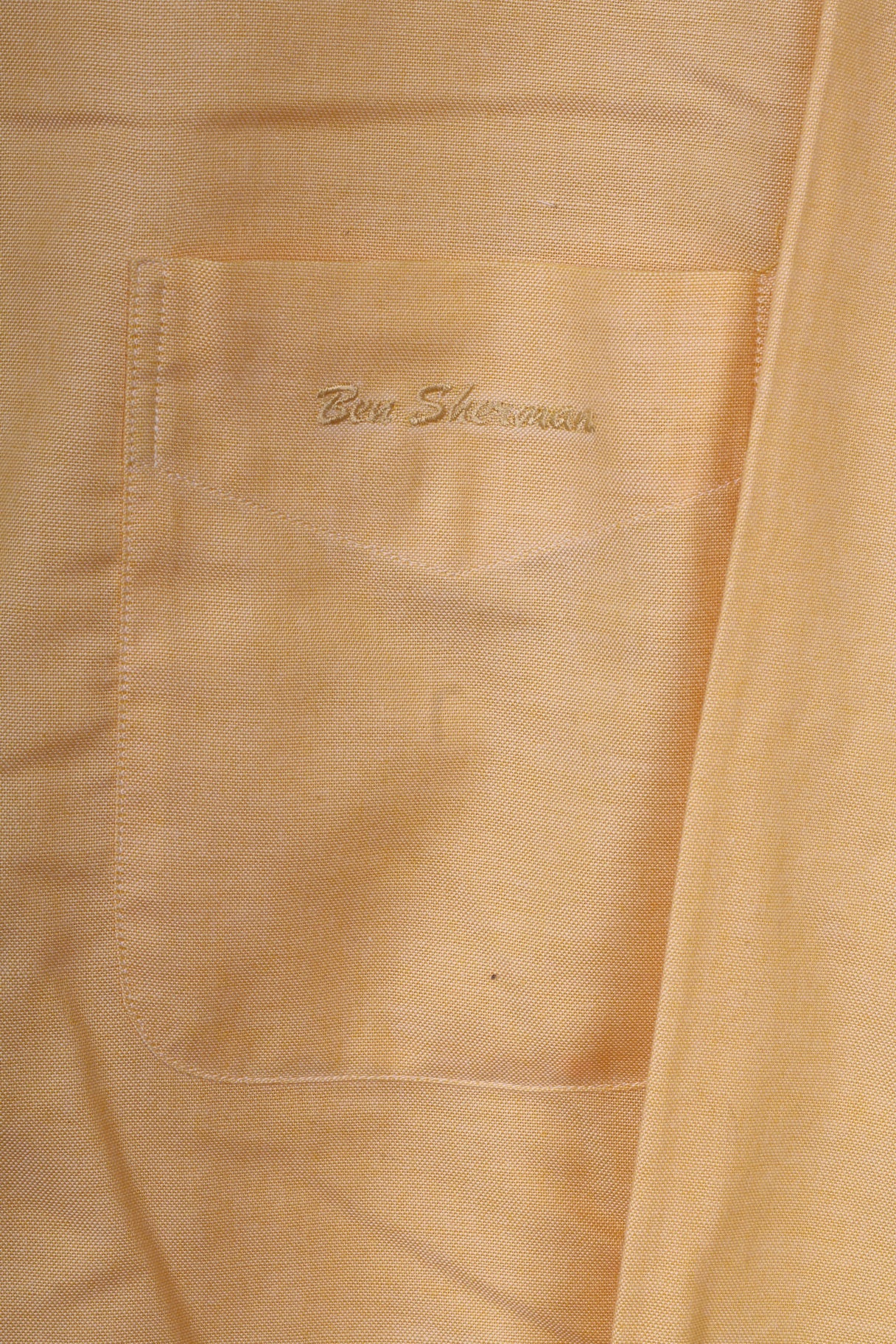 Ben Sherman Mens 15.5 39/40 XL Casual Shirt Button Down Collar Yellow Long Sleeve