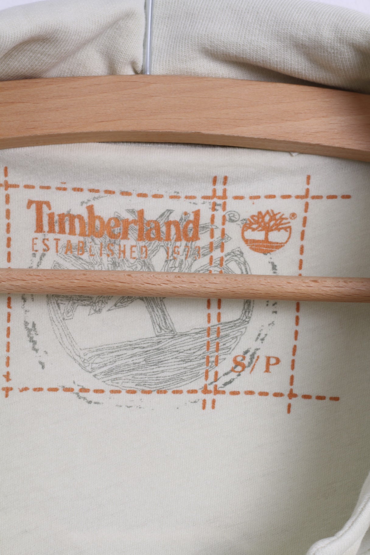 Timberland Womens S Sweatshirt Beige Buttoned Cotton Detailed Buttons Top