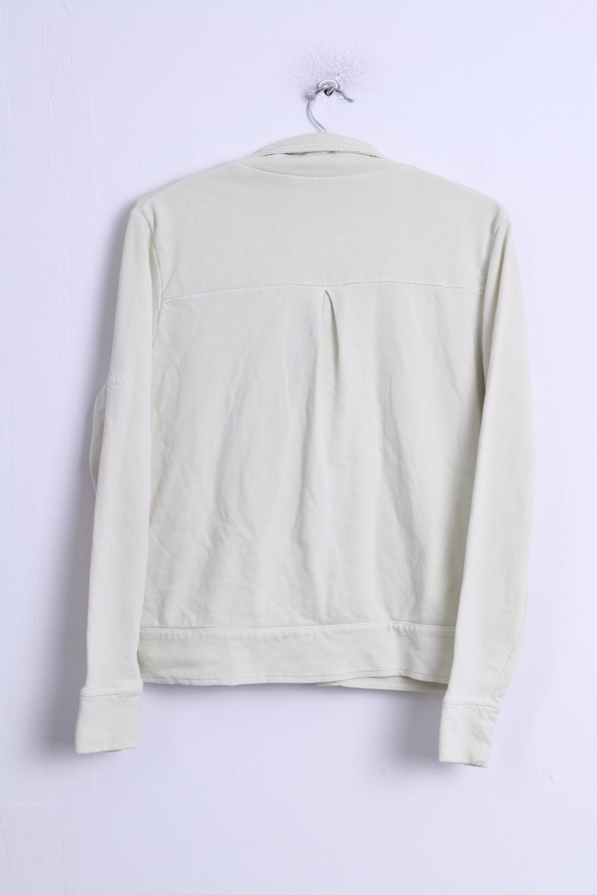 Timberland Womens S Sweatshirt Beige Buttoned Cotton Detailed Buttons Top