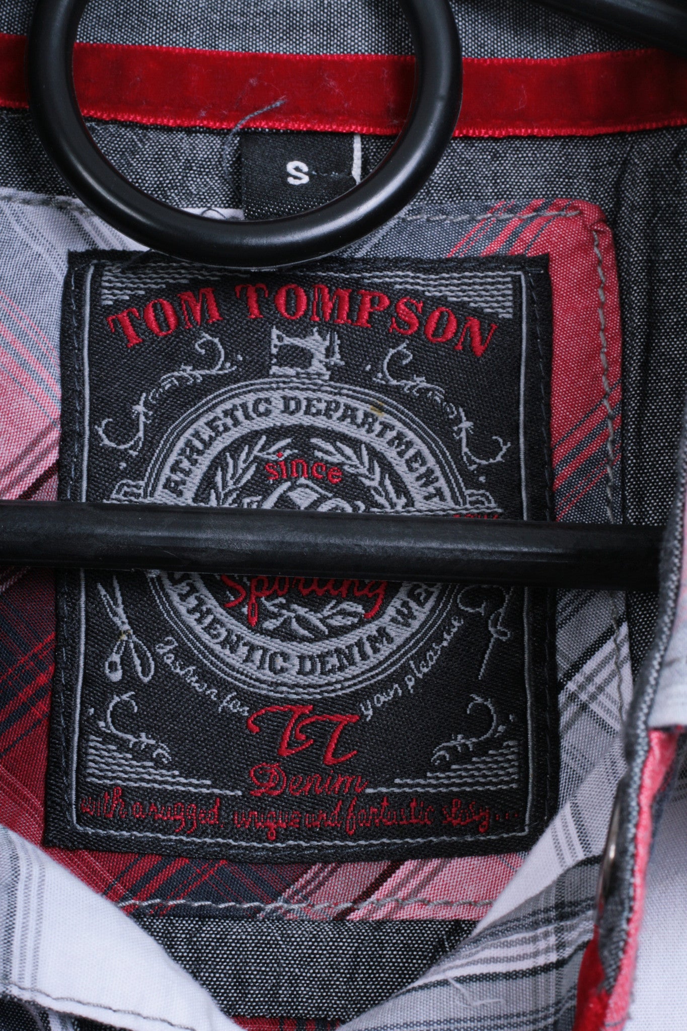 Tom Tompson Mens S Casual Shirt Check Motocross Cotton - RetrospectClothes