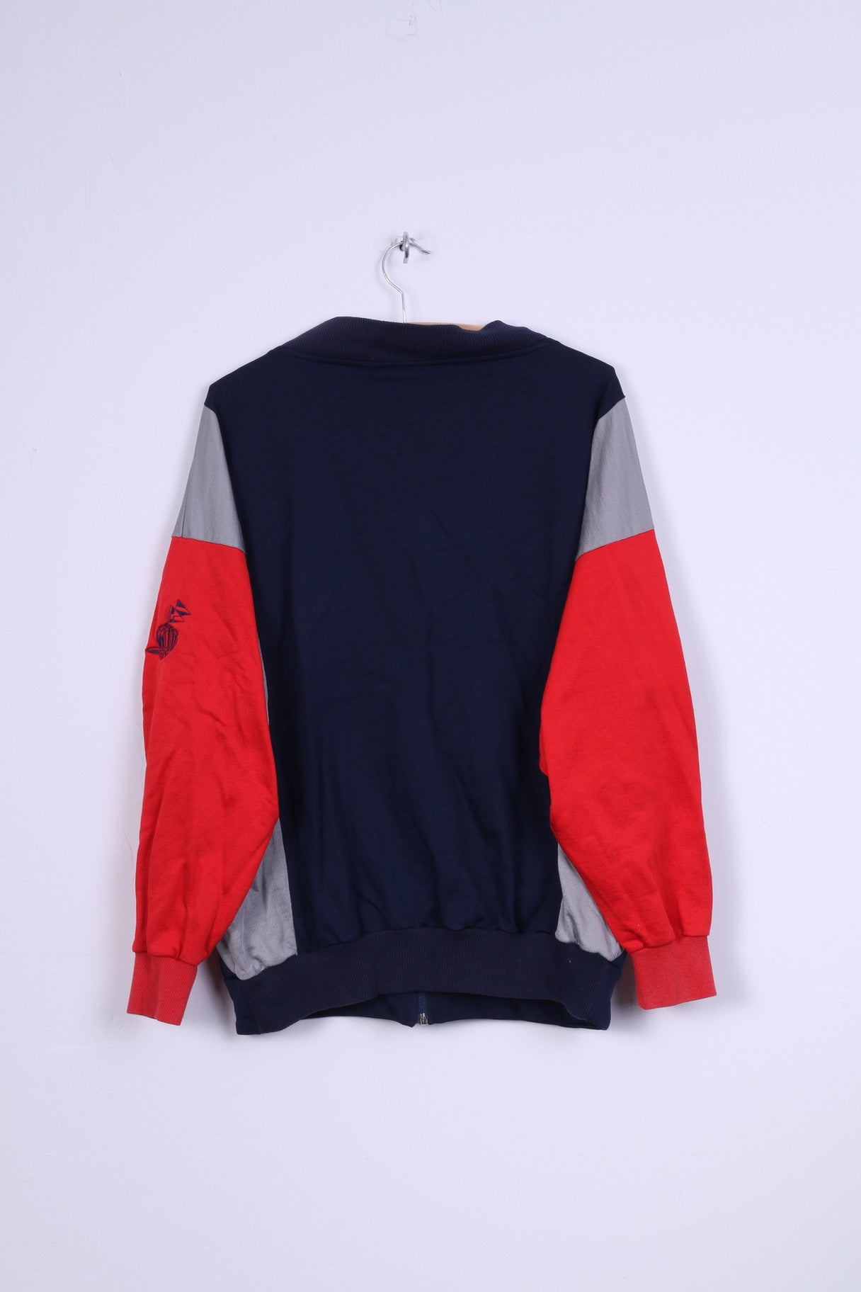 Adidas Sweat-shirt 50 M pour homme en nylon bleu marine vintage avec boutons détaillés et col en V