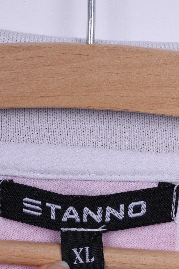 Stanno Mens XL Polo V-Neck Shirt White Sport Long Sleeve