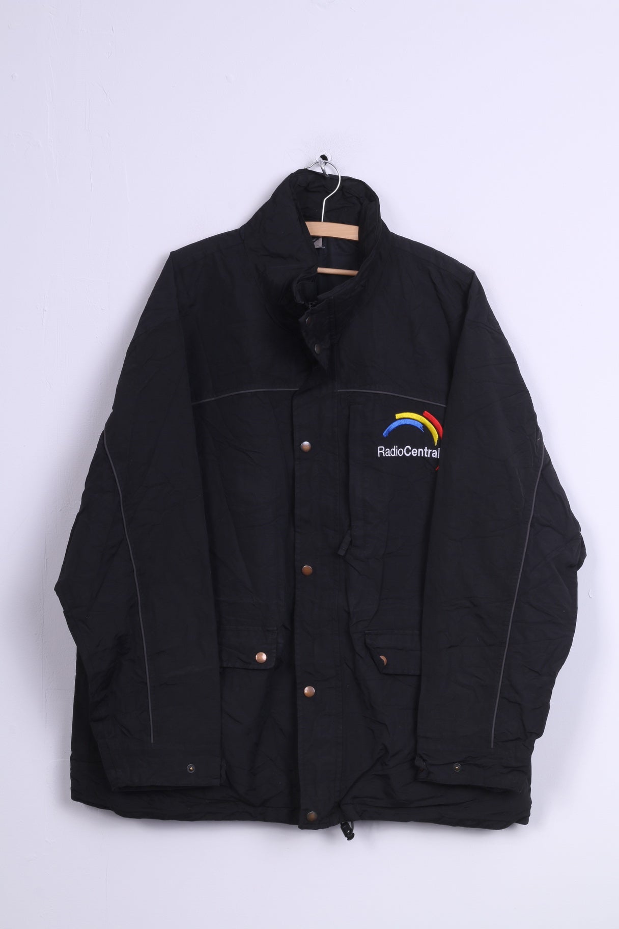 Switcher Mens XL Jacket Full Zipper Nylon Waterproof Black Hood