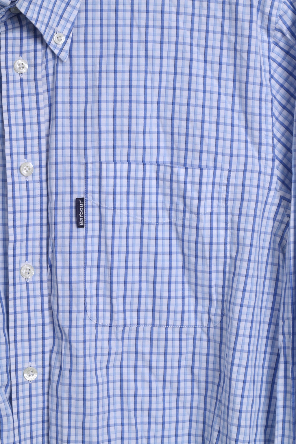 Barbour Chemise décontractée pour homme en coton bleu à manches longues et col boutonné à carreaux