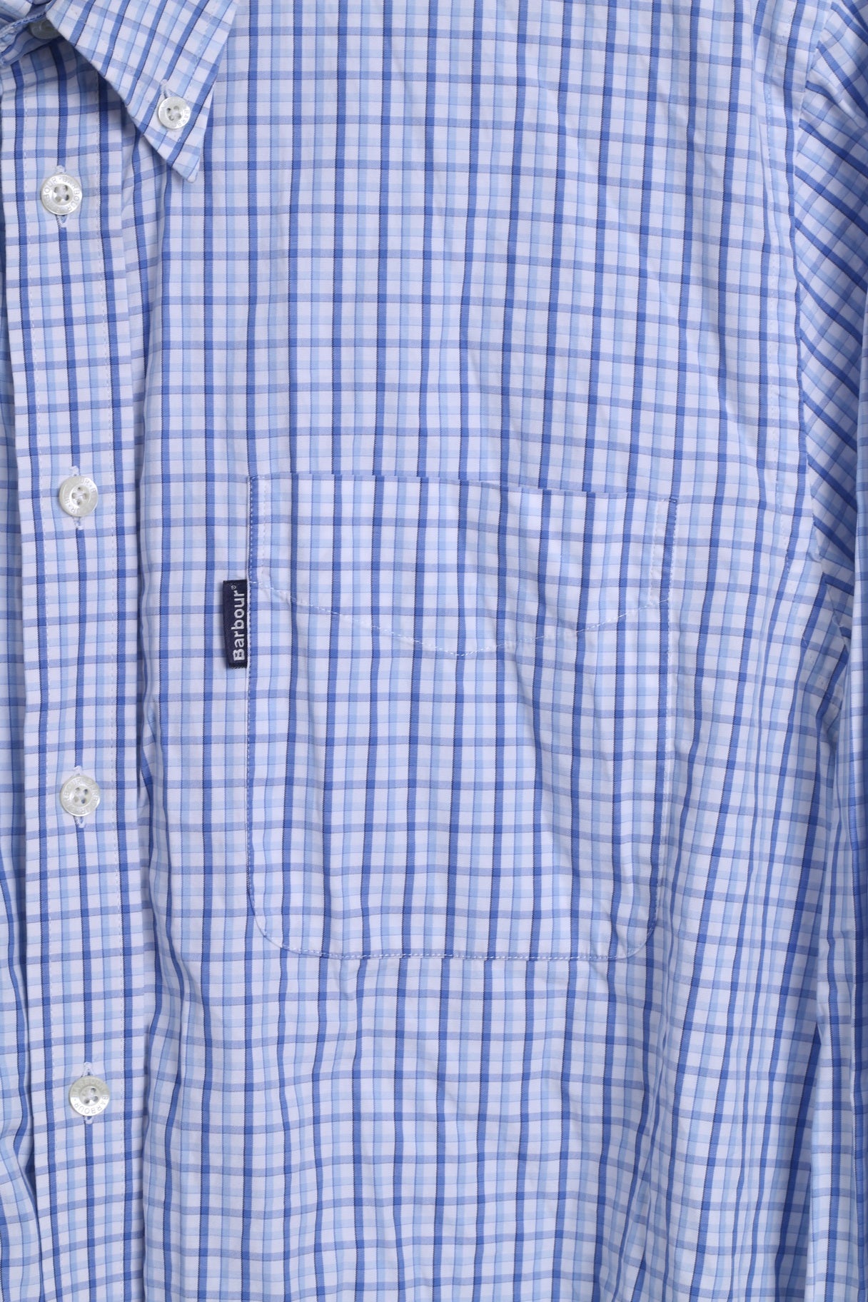 Barbour Chemise décontractée pour homme en coton bleu à manches longues et col boutonné à carreaux