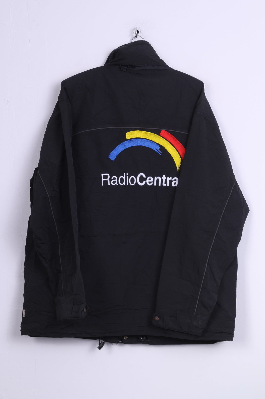 Switcher Mens XL Jacket Full Zipper Nylon Waterproof Black Hood