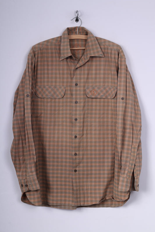 Deer Hunter Mens 39/40 XL Casual Shirt Check Button Down Collar Long Sleeve