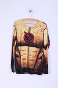 FunCool Mens XXL Shirt Long Sleeve Gold Armor Stretch Super Hero
