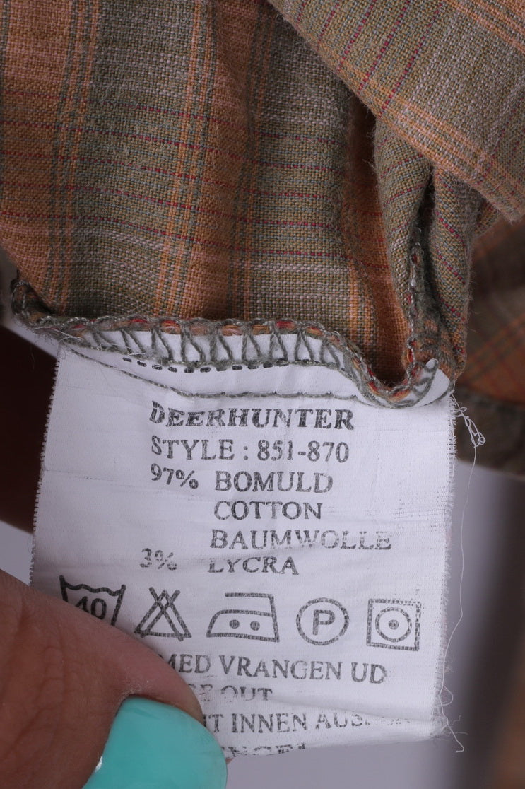 Deer Hunter Mens 39/40 XL Casual Shirt Check Button Down Collar Long Sleeve