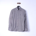 Claudio Campione Mens XL Casual Shirt Black White Stripe Exclusixe Wear Cotton Top