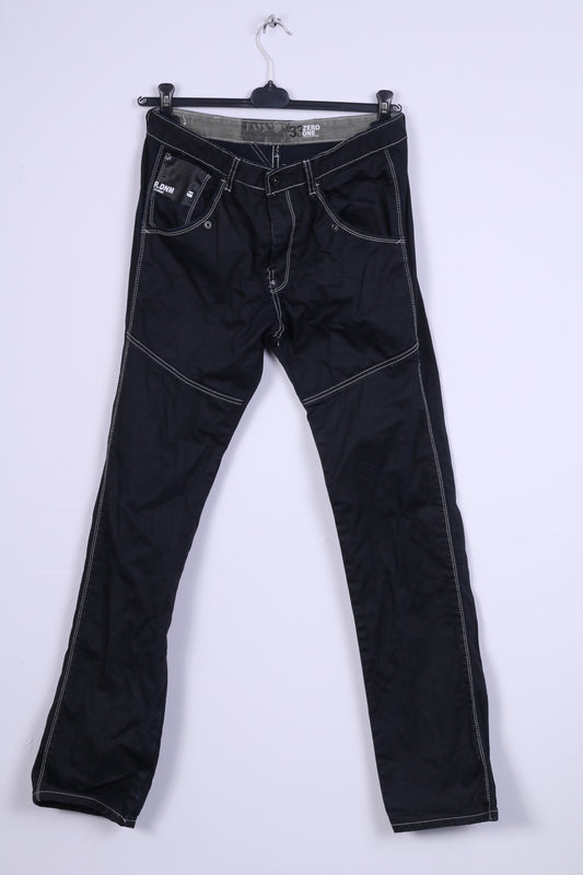 G-STAR RAW Pantalon W32 L34 Femme Noir Coton Modèle Zero One
