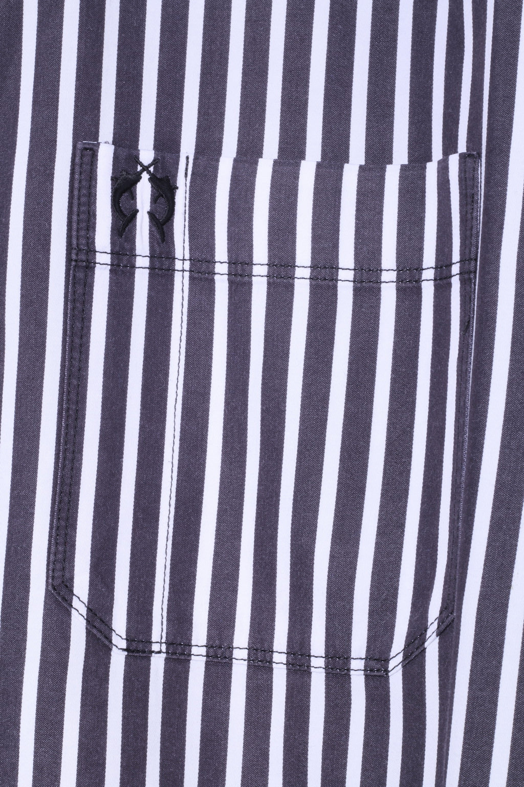 Claudio Campione Mens XL Casual Shirt Black White Stripe Exclusixe Wear Cotton Top