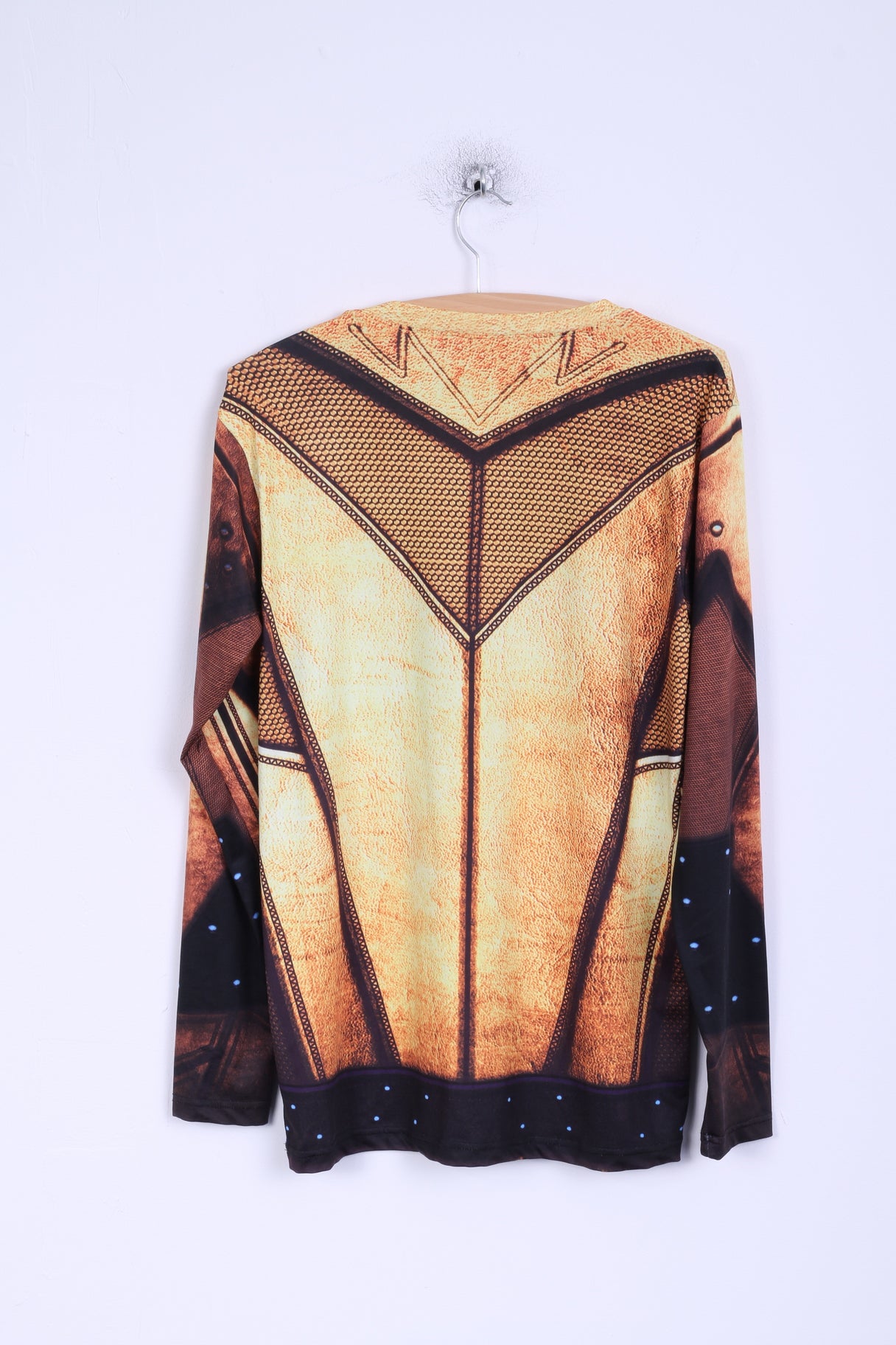 FunCool Chemise XXL à manches longues pour homme avec armure dorée extensible Super Hero