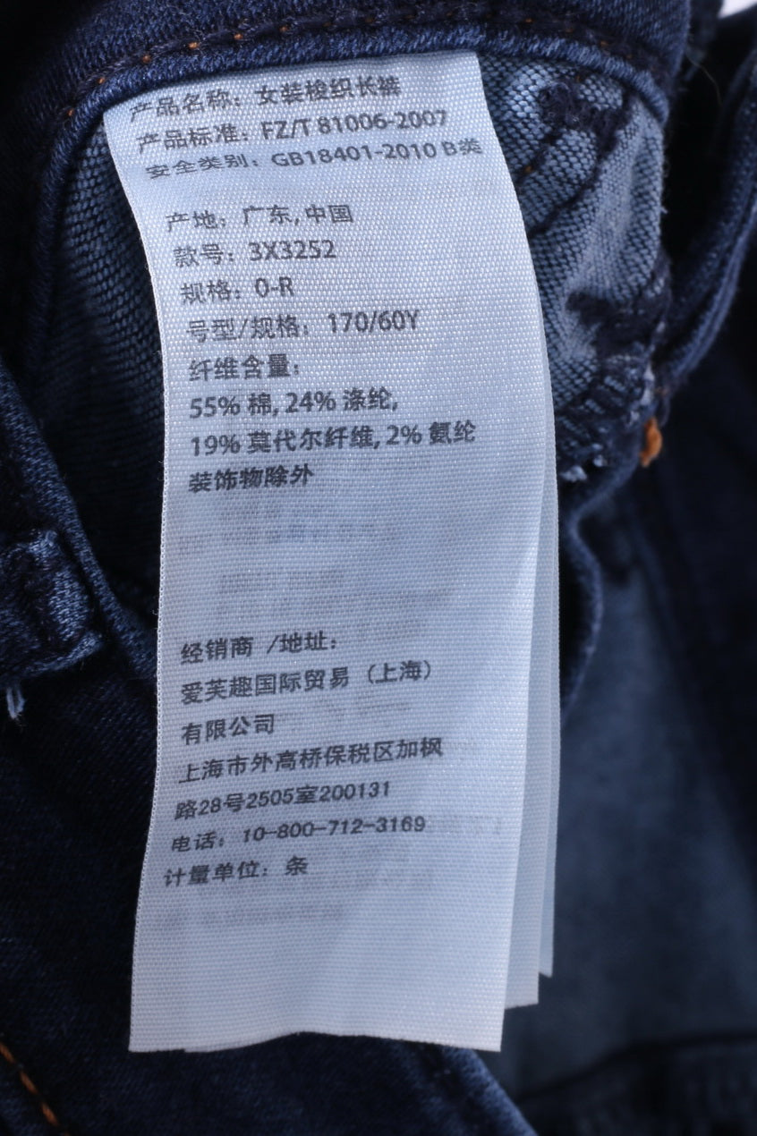 Hollister California Womens 0 W24 L29 Trousers Denim Navy Cotton Jeans