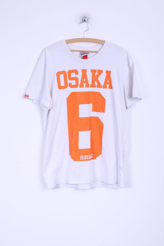 Superdry T-shirt XL pour hommes en coton blanc OSAKA Japan Shirt