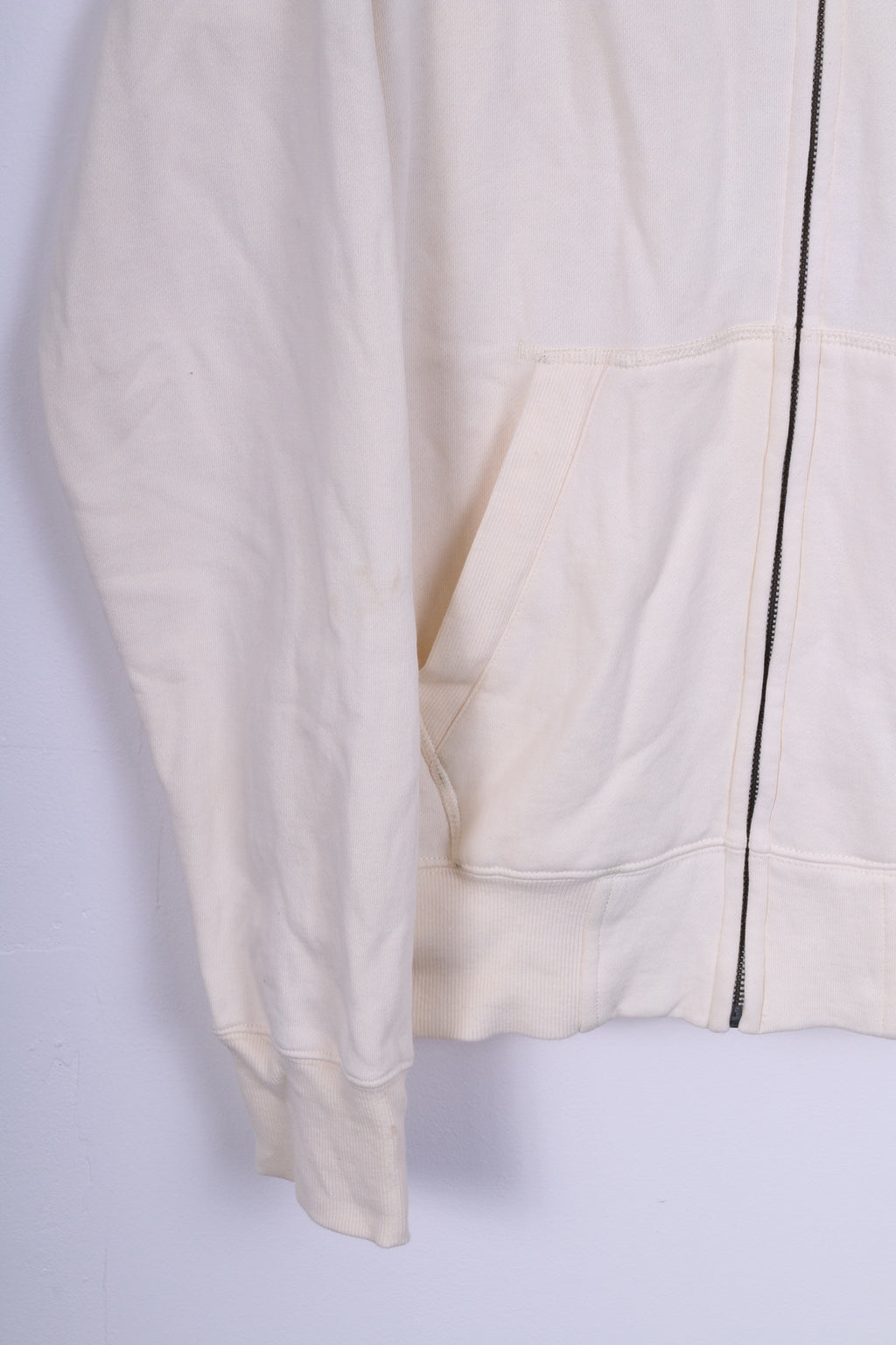 Decode Womens XXL Sweatshirt Cream Cotton Zip Up Speedway Top