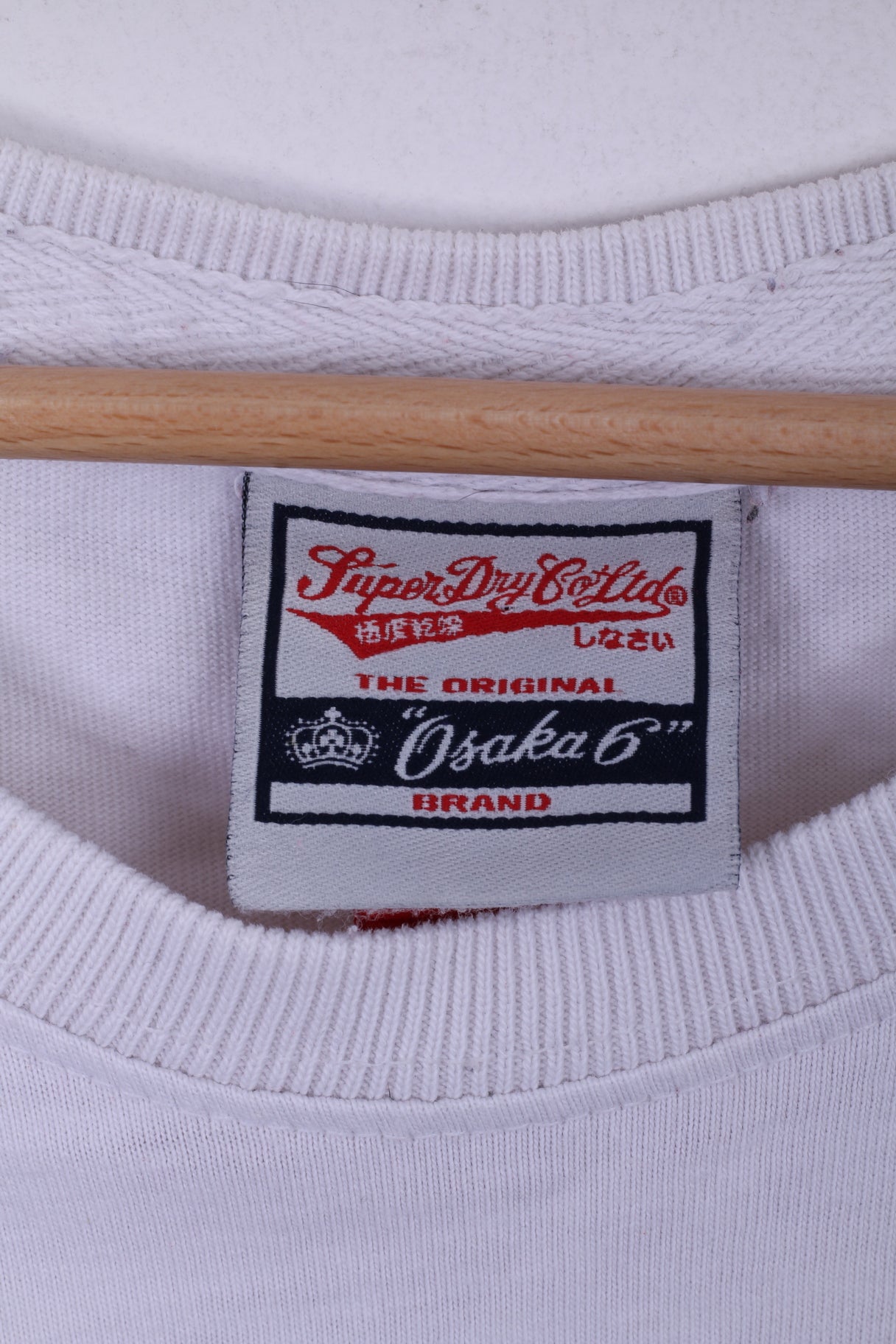 Superdry Mens XL T-Shirt White Cotton OSAKA Japan Shirt
