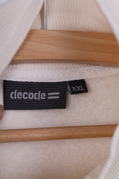 Decode Felpa XXL da donna Top Speedway con cerniera in cotone color crema