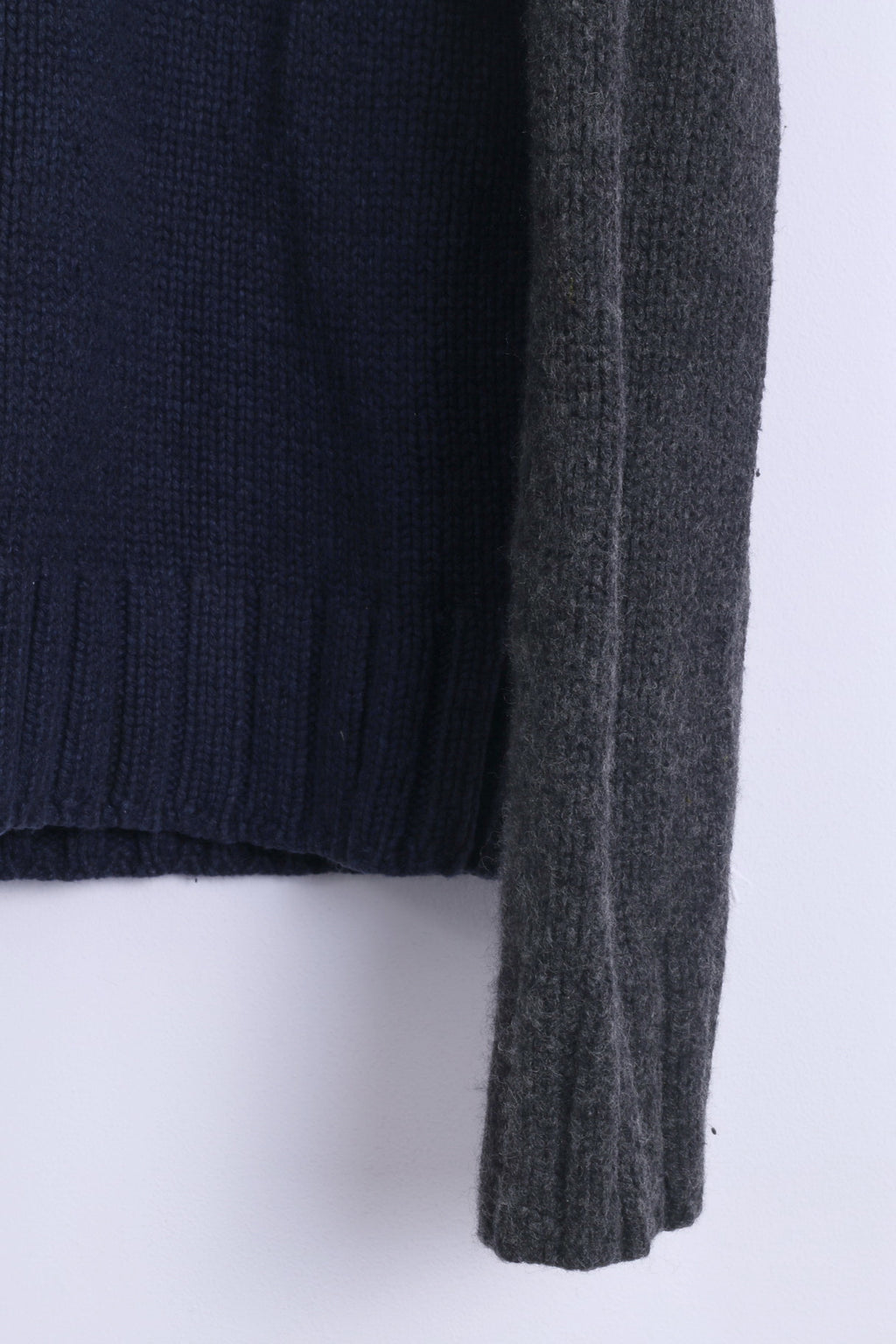 Abercrombie &amp; Fitch Pull XL pour homme Bleu marine Zip Up Muscle Lambswool AF 92