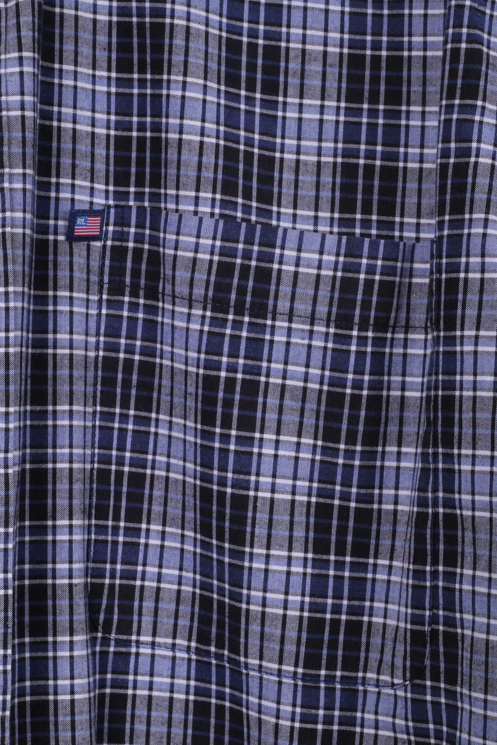 Polo Jeans Co Ralph Lauren Mens M Casual Shirt Navy Checkered Cotton Detailed Buttons Top