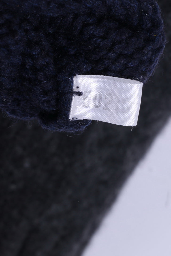 Abercrombie &amp; Fitch Pull XL pour homme Bleu marine Zip Up Muscle Lambswool AF 92