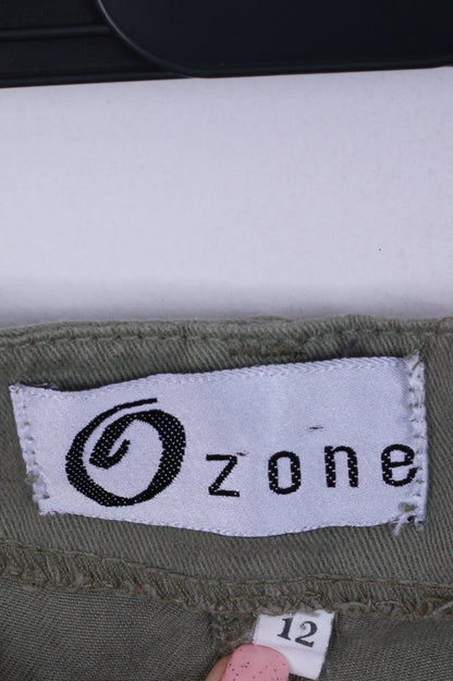 O zone Womens 12 M Shorts khaki Hight Waist Cotton