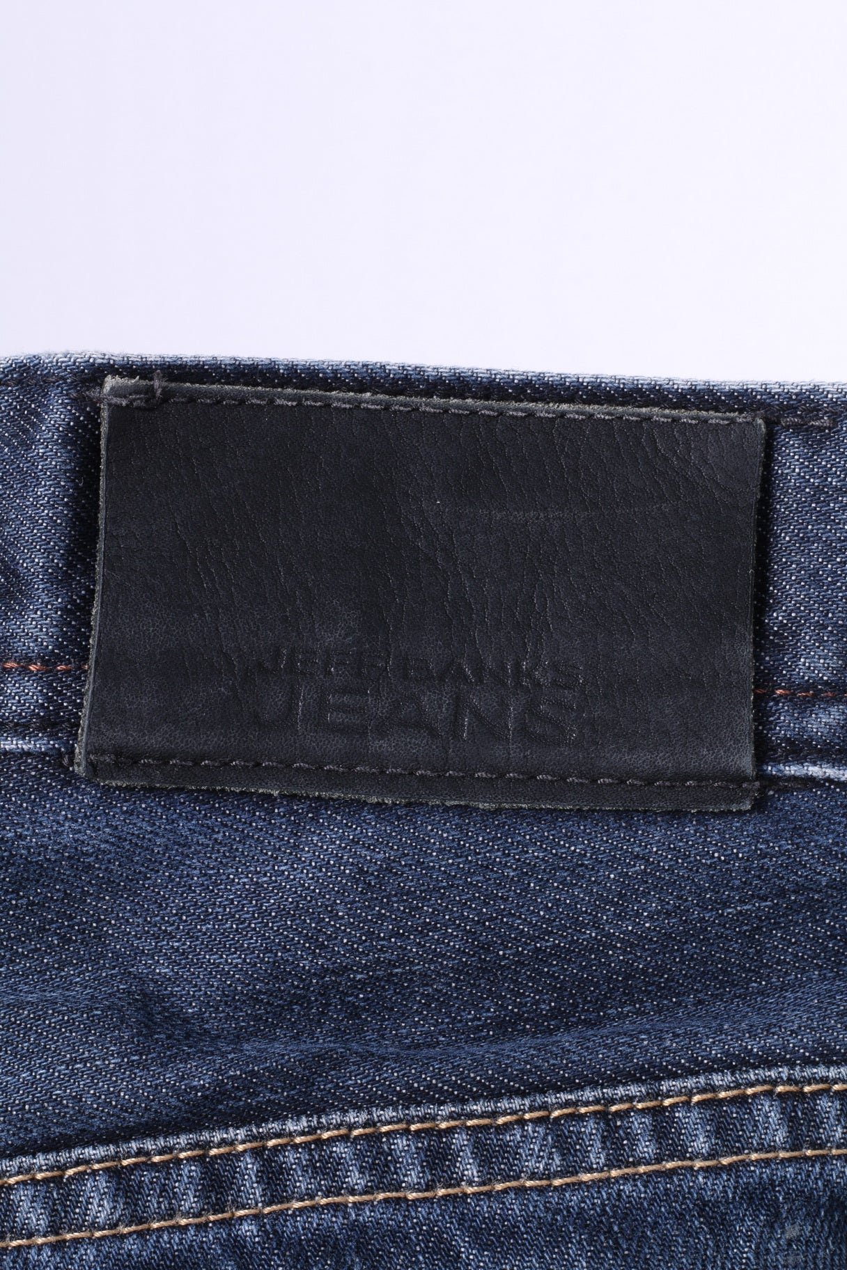 Jeff Banks London Pantalon W34 L30 Homme Coupe Droite Bleu Marine Ajusté à la Taille Coton