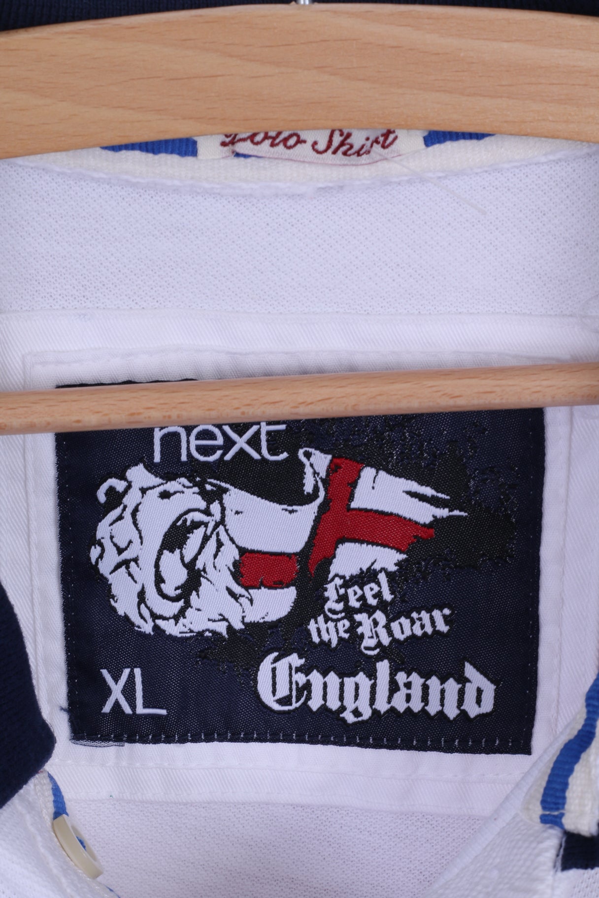 Successivo Polo XL da uomo in cotone Inghilterra n. 9 bianca