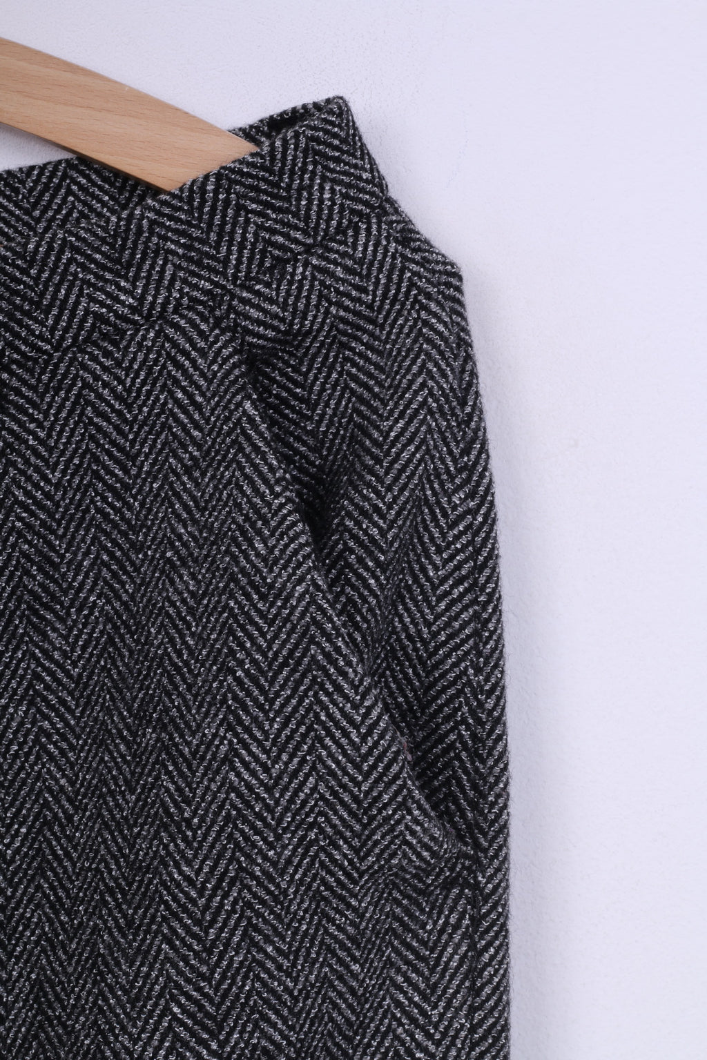 Victoria Womens 40 M Suit Set Trousers Blazer Set 2 Pice Business Herringbone Black/White Wool
