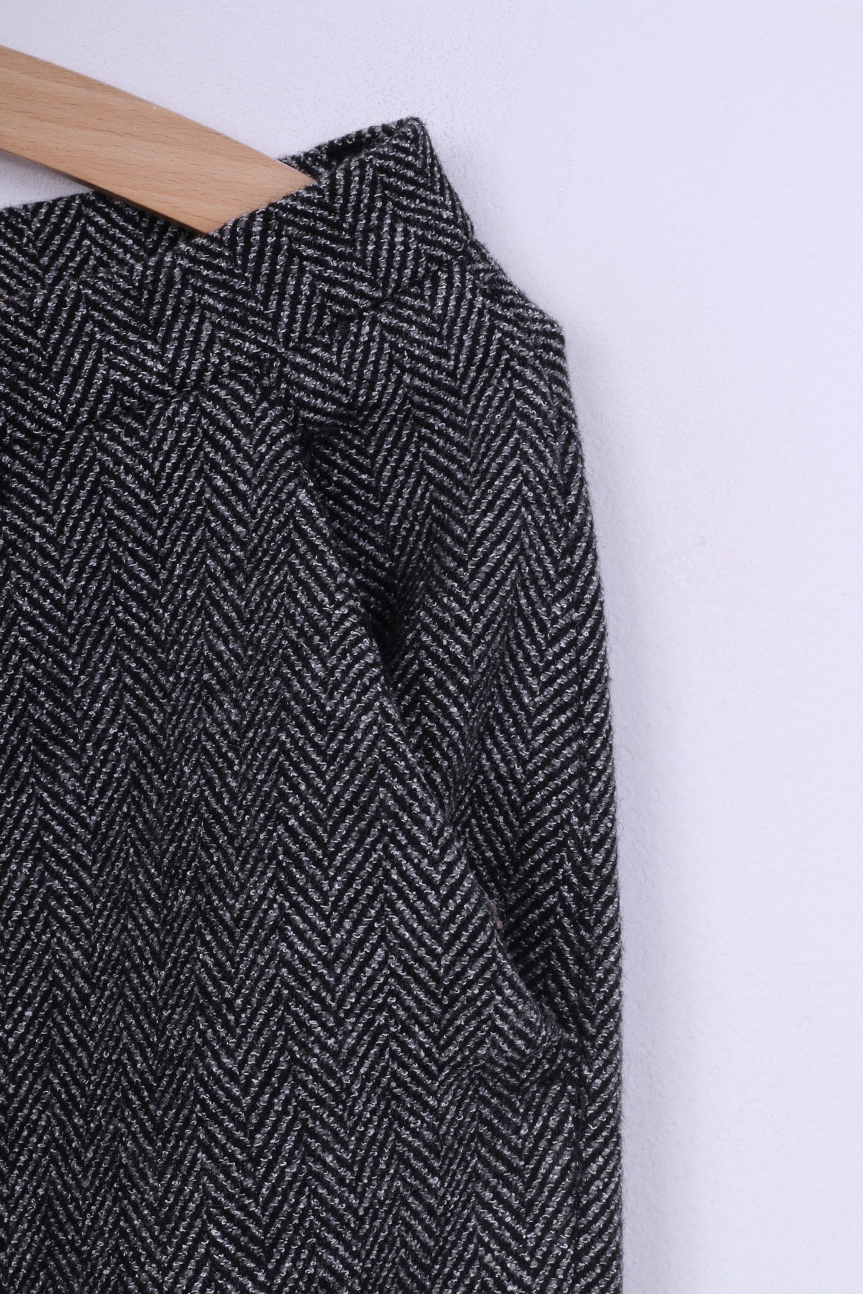 Victoria Womens 40 M Suit Set Trousers Blazer Set 2 Pice Business Herringbone Black/White Wool
