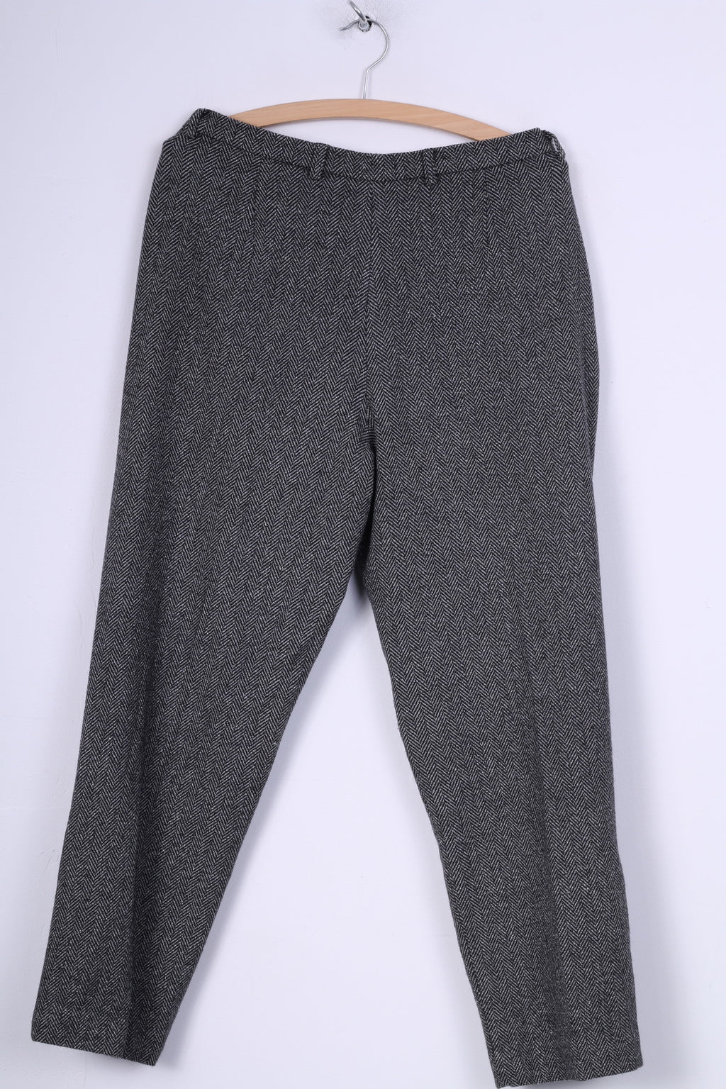 Victoria Womens 40 M Suit Set Trousers Blazer Set 2 Pice Business Herringbone Black/White Wool