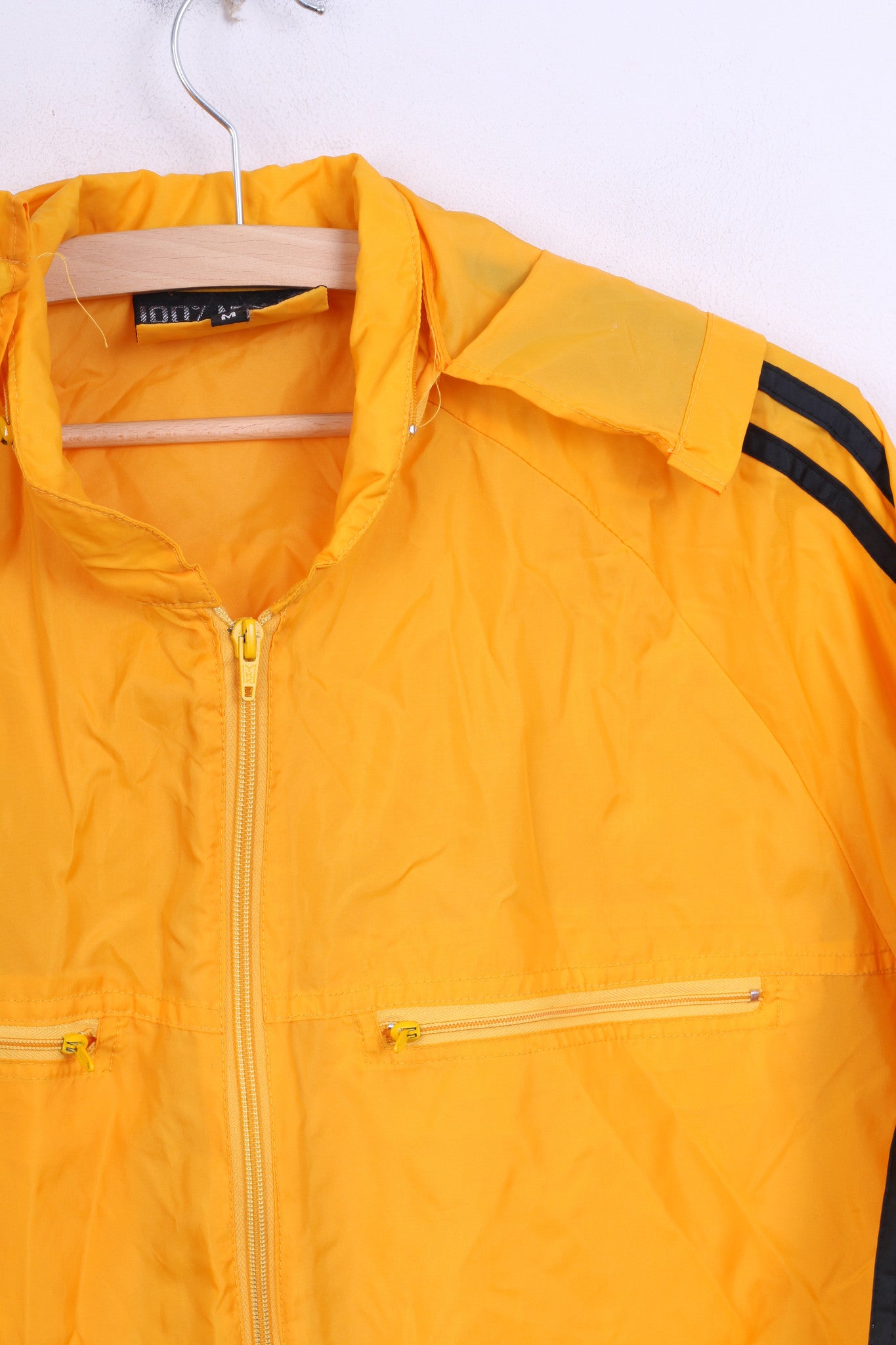 Veste M pour homme jaune Sport capuche imperméable veste de pluie en nylon