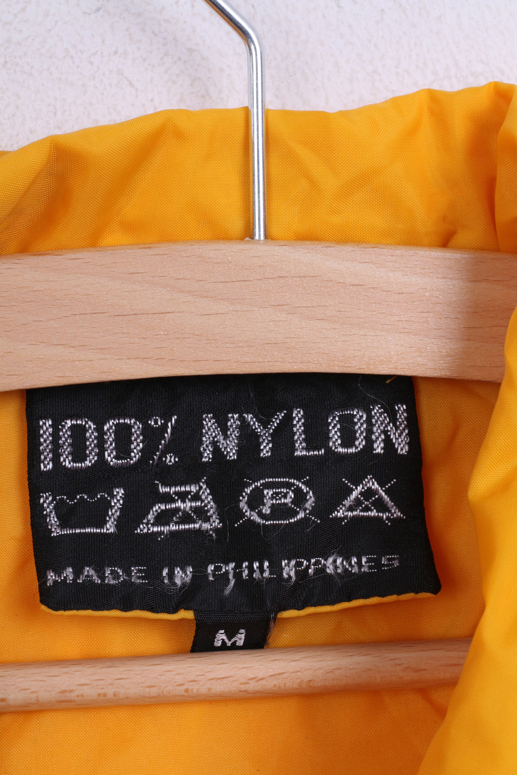 Giacca da uomo M Giacca antipioggia in nylon con cappuccio impermeabile sportivo giallo