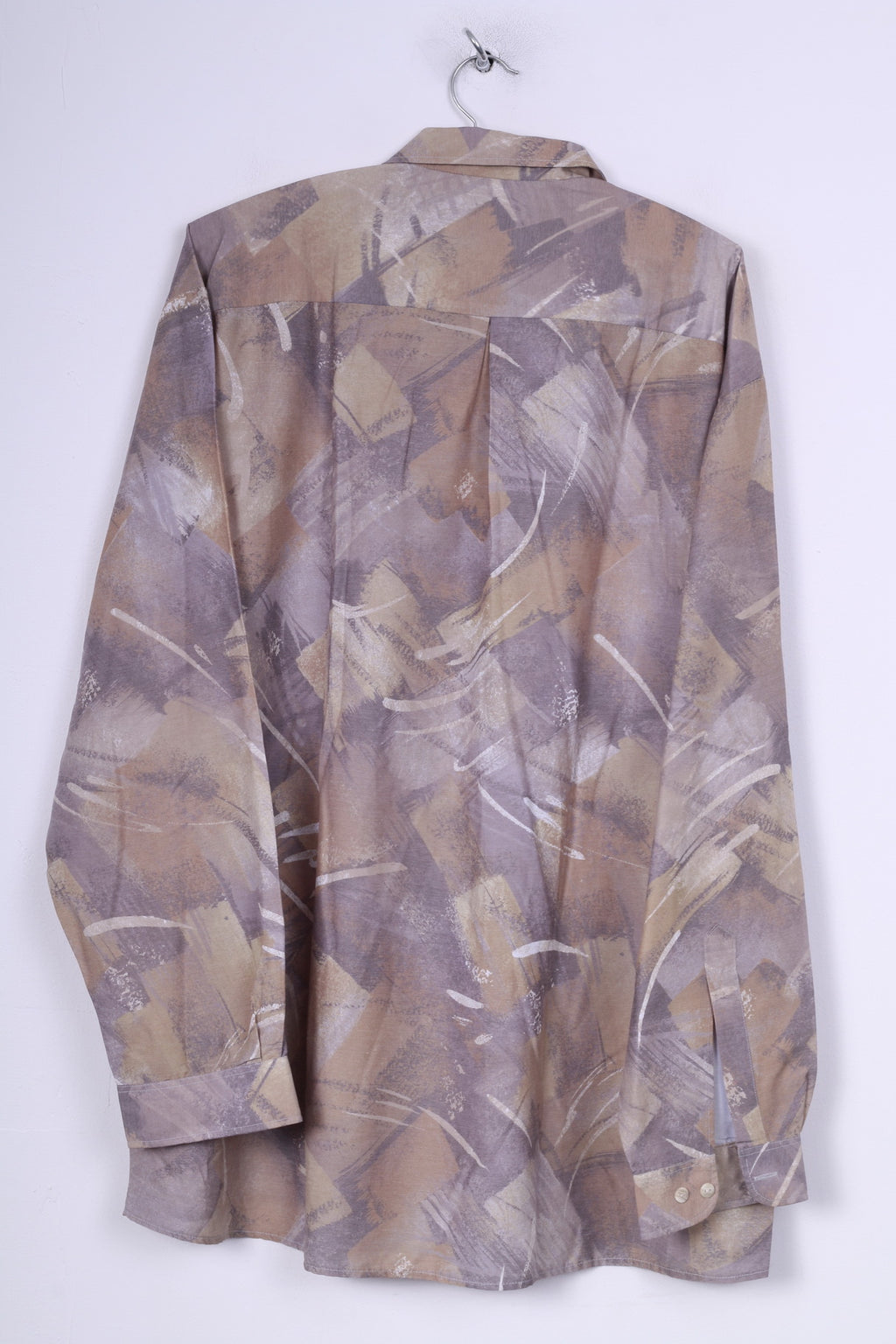 Jupiter Styled By Goldress Camicia casual da uomo 43 XL 163/5 stampa astratta manica lunga verde vintage 