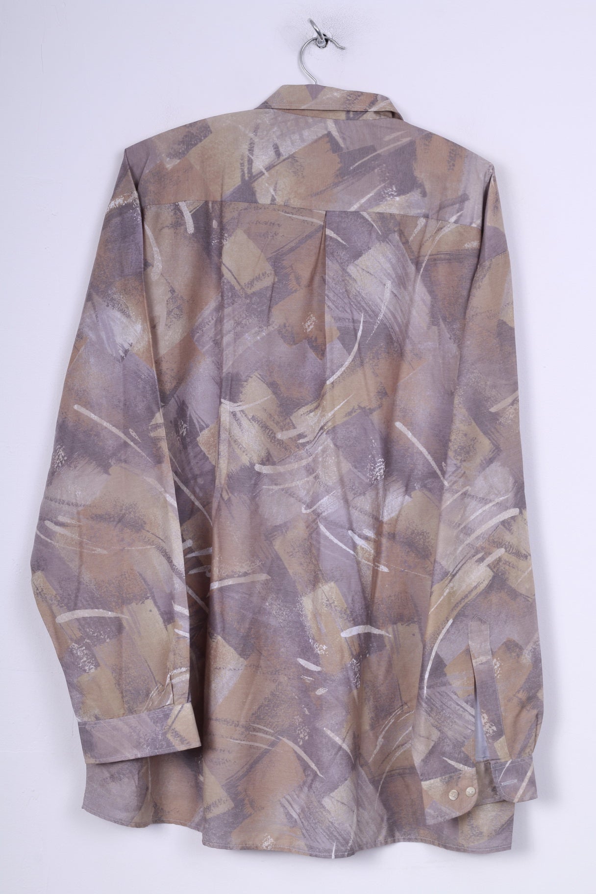 Jupiter Styled By Goldress Camicia casual da uomo 43 XL 163/5 stampa astratta manica lunga verde vintage 