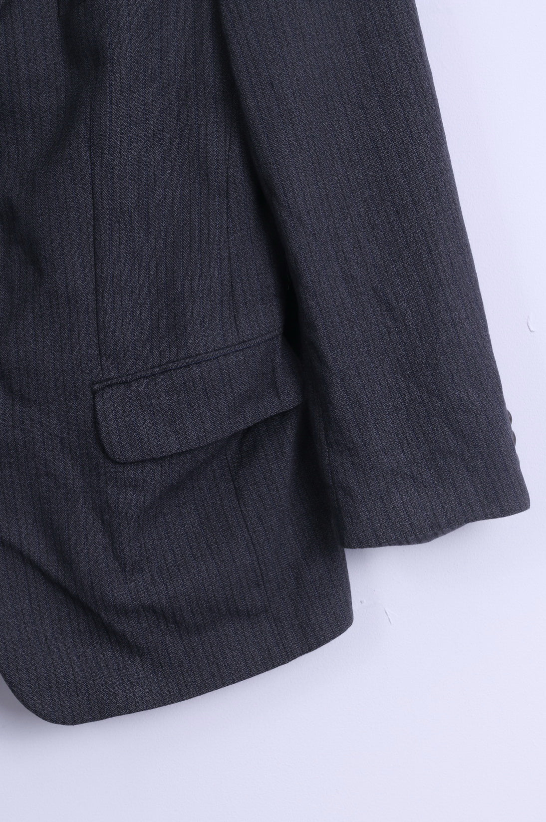 SAKO Giacca da uomo 24 S Giacca monopetto a righe in lana grigio blu