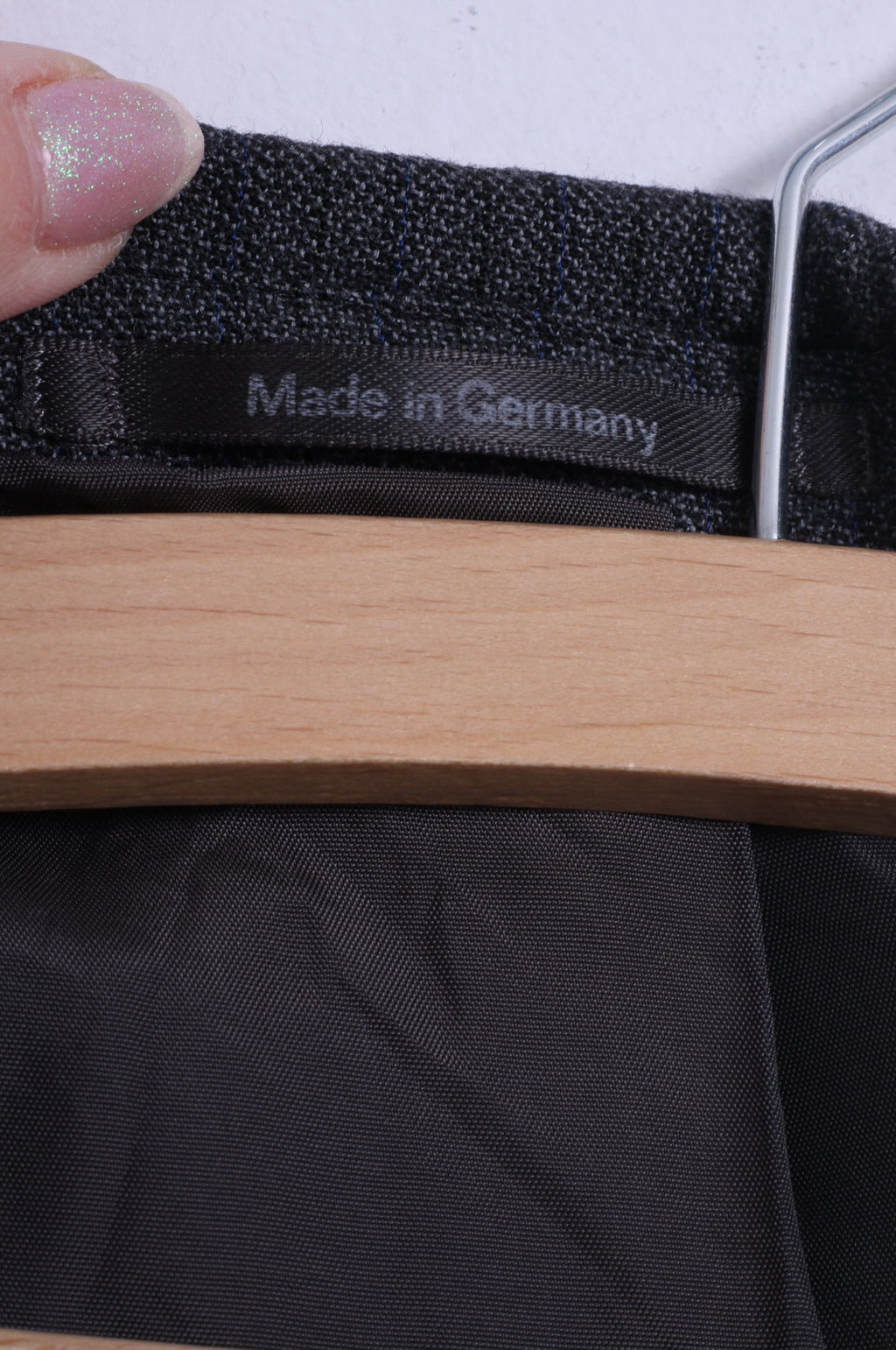 SAKO Giacca da uomo 24 S Giacca monopetto a righe in lana grigio blu